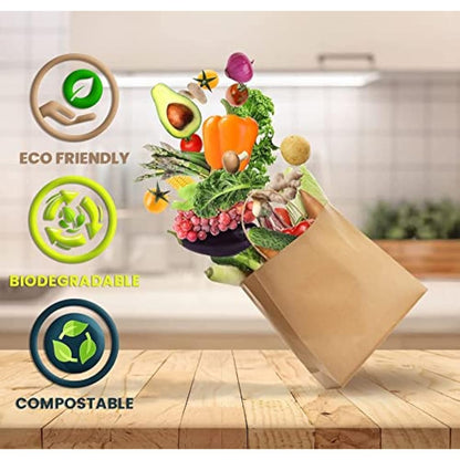 HURUC 20 Pcs Brown Paper Bags With Handles,130GSM, Small Paper Gift Bags, Eco-Friendly Kraft Shopping Carrier, Christmas, Easter, Birthday Parties & Merchandise Retail 18x24x8cm