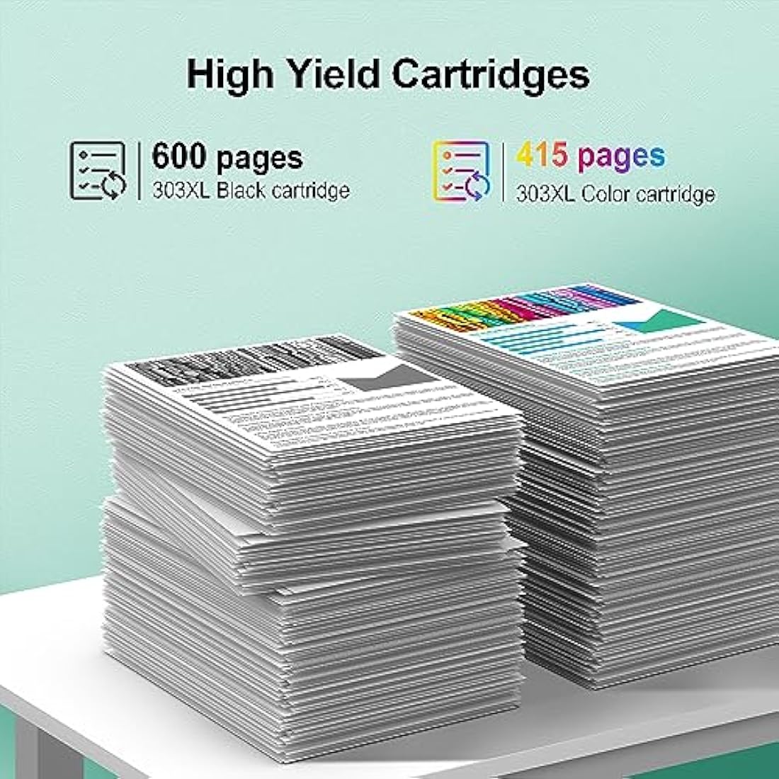 Salols 303XL Ink Cartridges Replacement for HP 303 Ink Cartridges Combo Pack for HP303XL Black and Colour for HP303 303 XL for HP Envy Photo 6230 7234 6234 6220 7830 7130