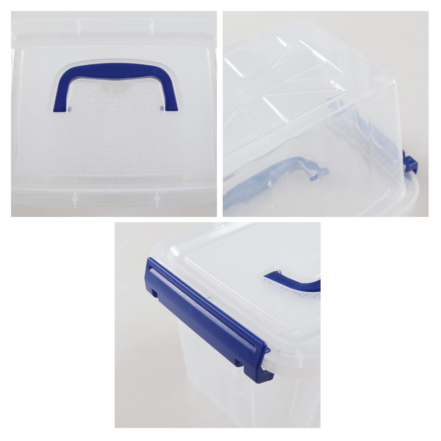 Bblina Clear Plastic Storage Boxes, 3 Liter Small Boxes with Lids, 6 Pack