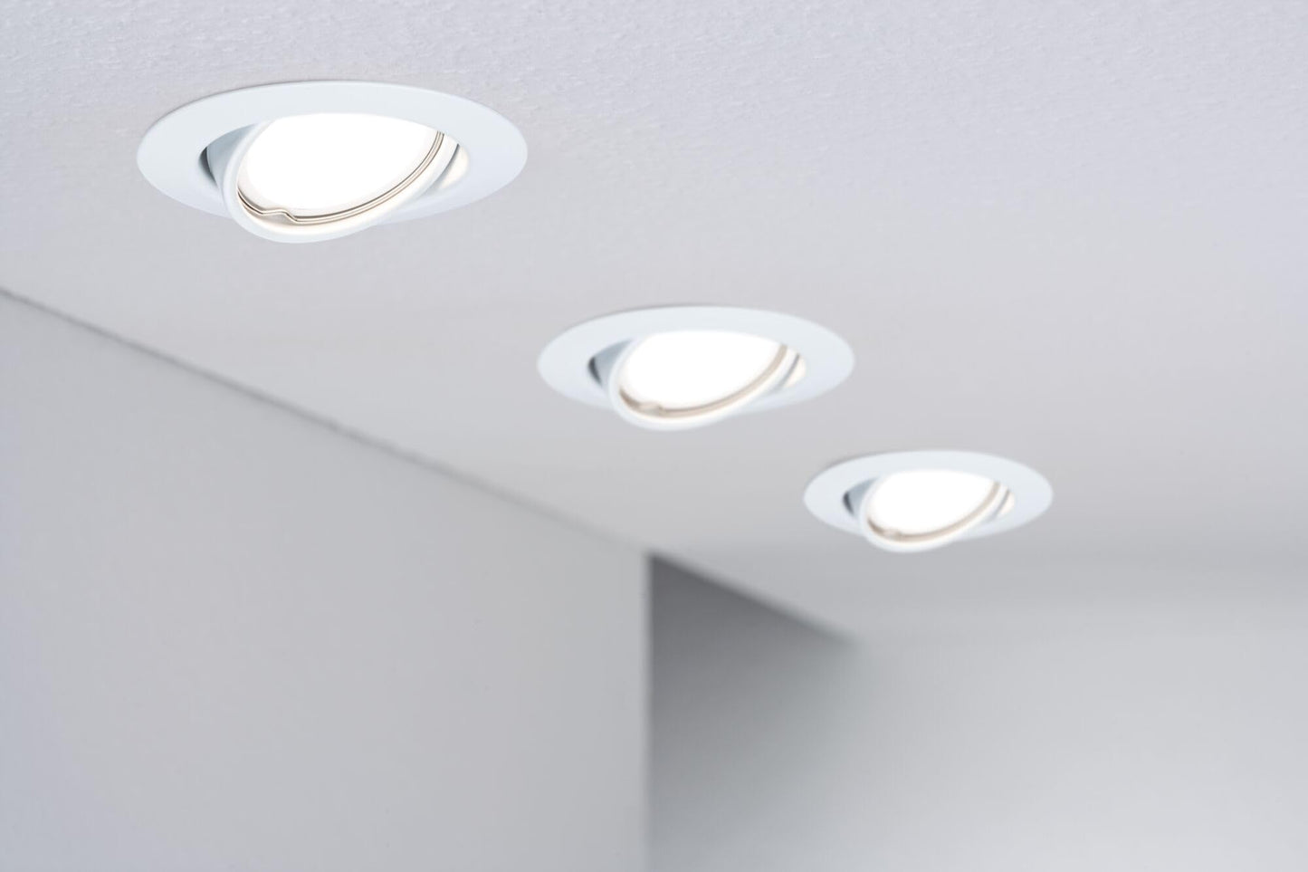 Paulmann 93400 LED Base recessed luminaire Round swivelling max. 10x10 watts recessed Spotlight White recessed lamp Metal Ceiling spot GU10