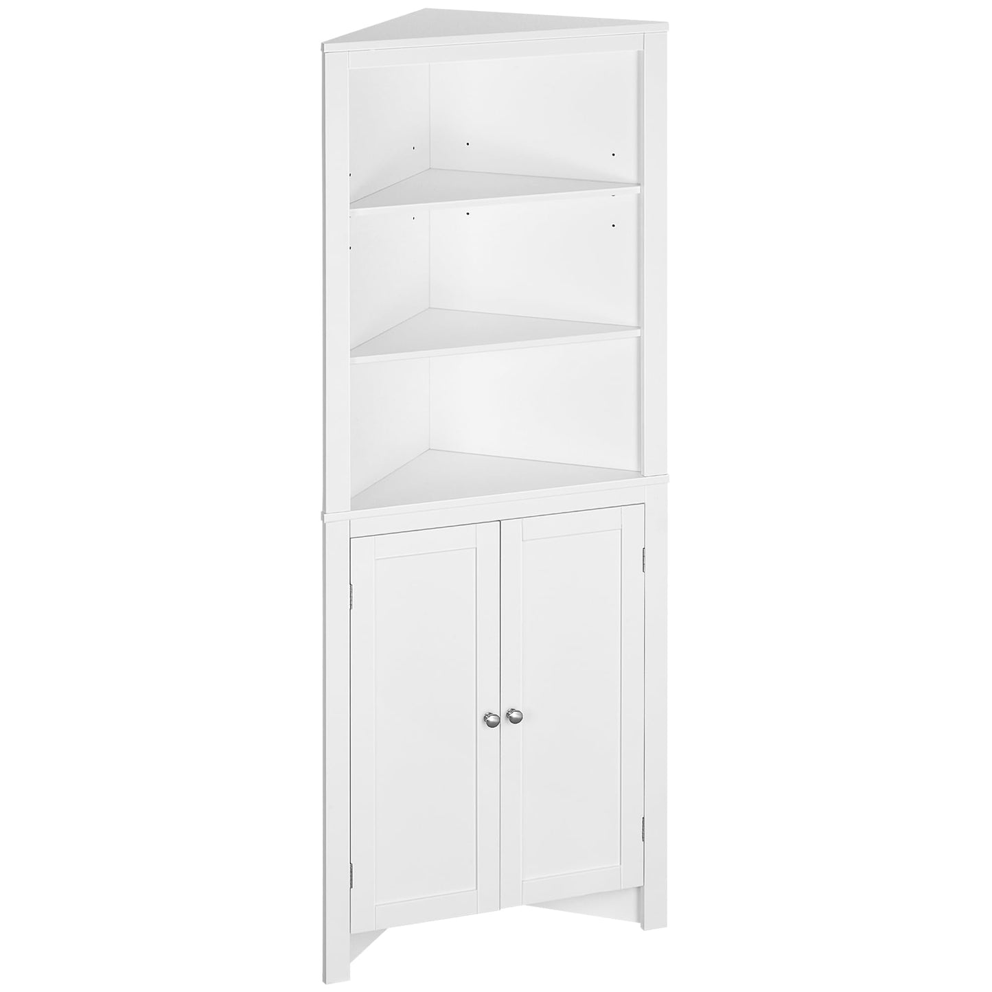 kleankin Triangle Bathroom Cabinet, Corner Bathroom Unit Freestanding White