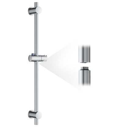 MORADO Stainless Steel Shower Slider Rail,Shower Riser Rail 68cm, Shower Slider Bar with Chrome Finish,Height Adjustable
