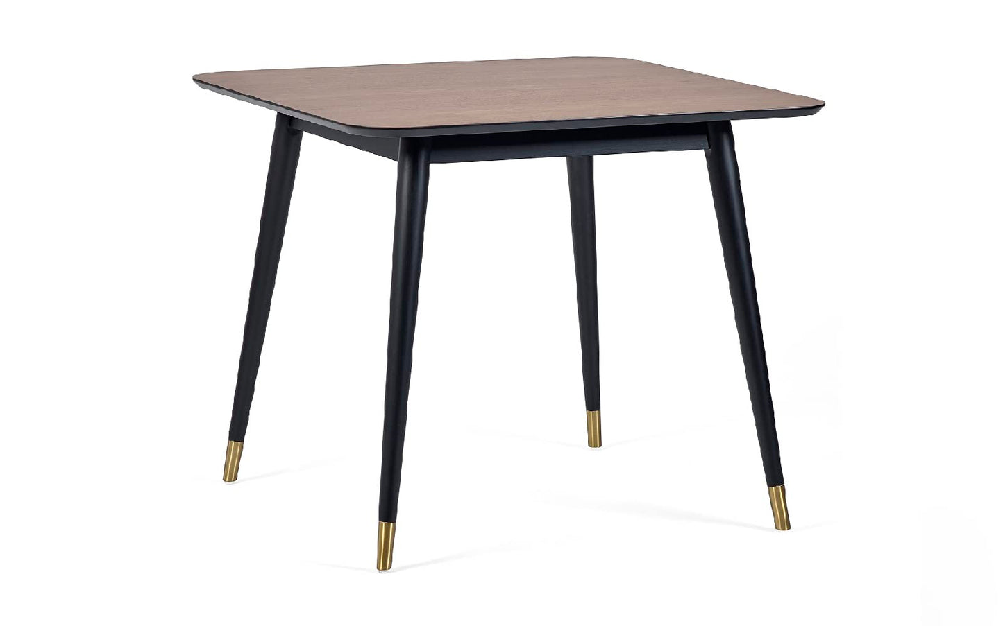 Julian Bowen Findlay Square Dining Table,Walnut Effect&Black -H75xW90xD90cm
