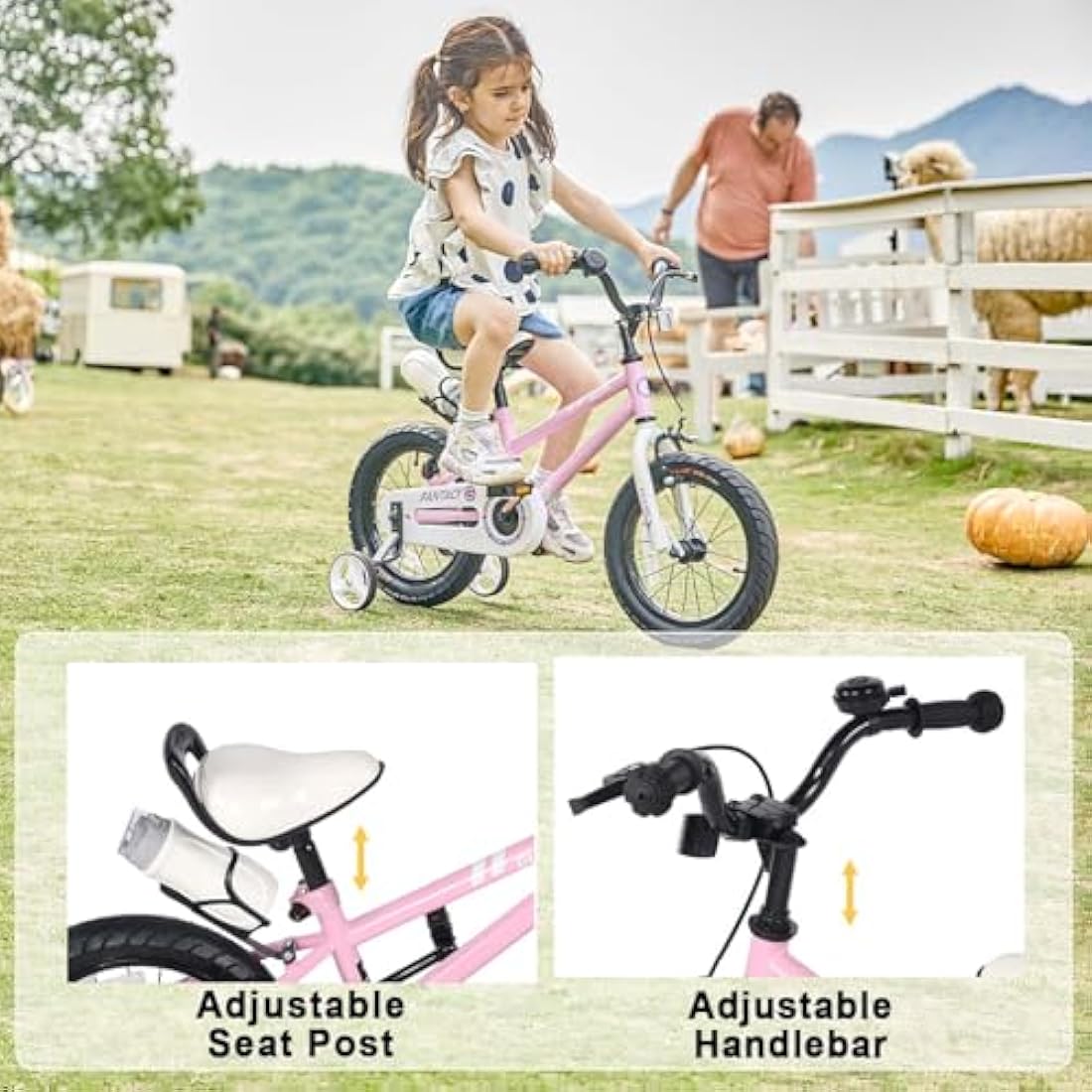 Glerc Fantacy 16 Inch Kids Bike for 2-14 Years Old Boys Girls with Water Bottle Holder & Stabilisers, Multiple Colors