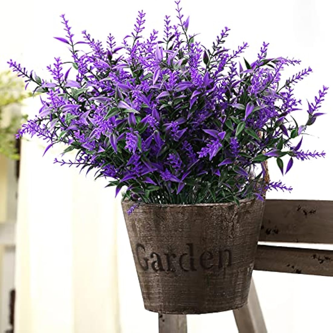Yoicn Lth 12 Bundles Artificial Lavender Flowers, Plastic UV Resistant Flowers, Fake Lavender Plants for Outdoor and Indoor Decorations