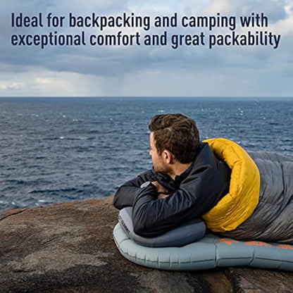 Sea to Summit - Aeros Premium Pillow R - Inflatable Travel Pillow - Soft & Comfy Brushed 50D Polyester - Lock System - Ultra-Sil Stuff Sack - For Backpacking - 34 x 24 x 11cm - Lime Green - 79g