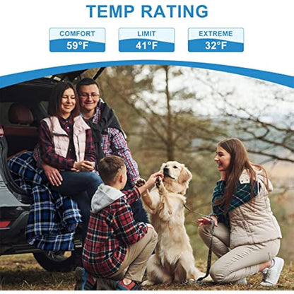 Double Cotton Flannel Sleeping Bag for Camping, Hiking, or Hiking. Queen 2 Cold Weather Waterproof Sleeping Bag for Adults or Teenagers.