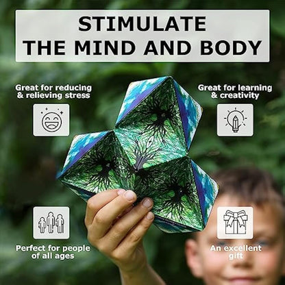 Shashibo Shape Shifting Box - Award-Winning, Patented Sensory Cube w/ 36 Rare Earth Magnets - Extraordinary 3D Magic Cube – Sensory Toy Transforms Into Over 70 Shapes (Chaos- Artist Series)