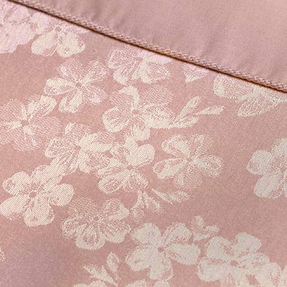 Serene Blossom-Jacquard Lined Pencil Curtains with Tie-Backs, Blush Pink, 66" Width x 72" Drop (168 x 183cm)