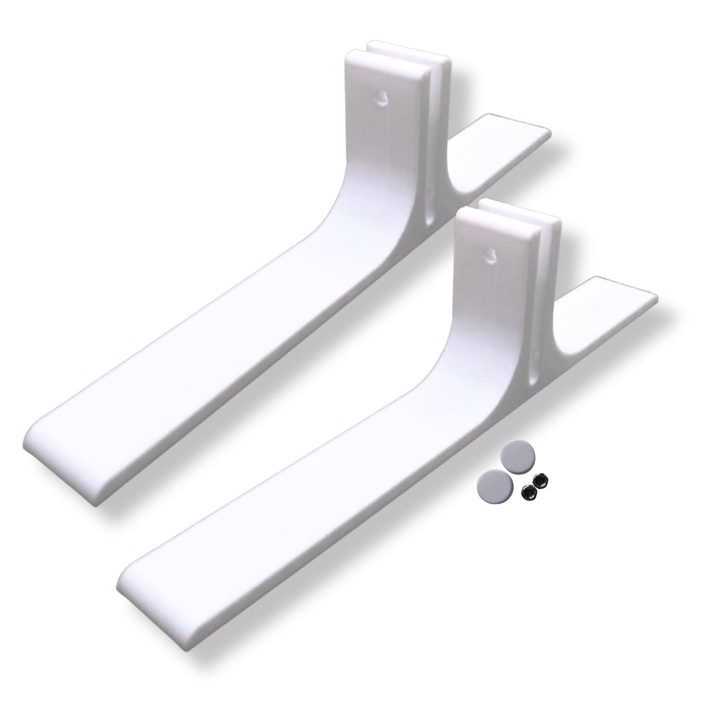 shush Pegboard Support Feet Compatible with IKEA SKADIS – Free Standing Desk Base for Pegboard Display (Pair) (White)