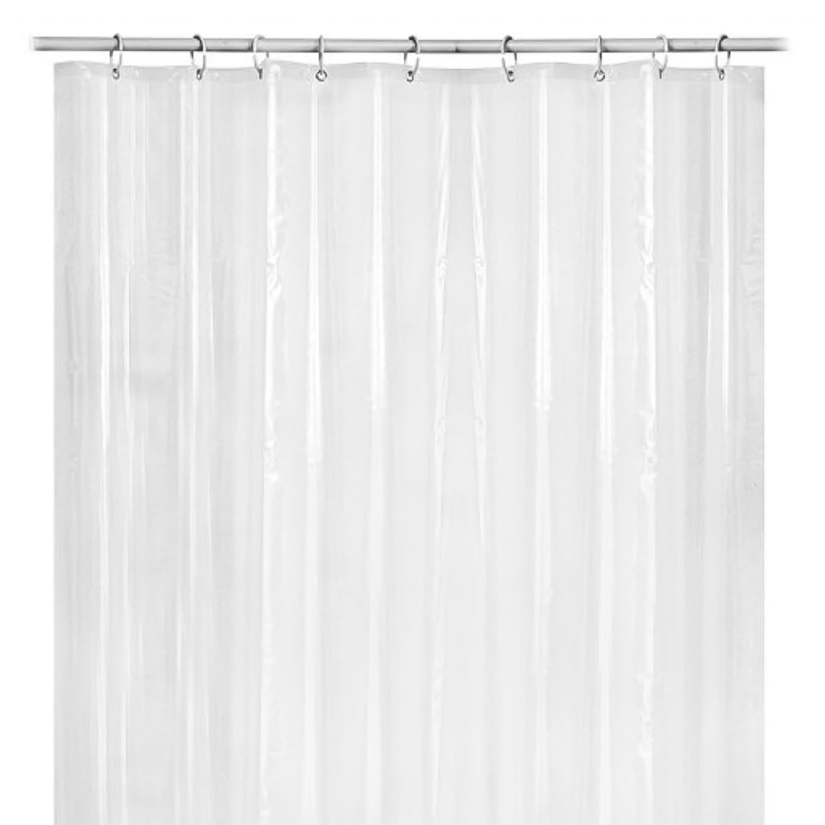 ZONADAH 180 x 180cm Clear Shower Curtain Liner PEVA Heavy Duty Waterproof Shower Curtain Showroom Curtain Liner with Metal Grommets Holes and