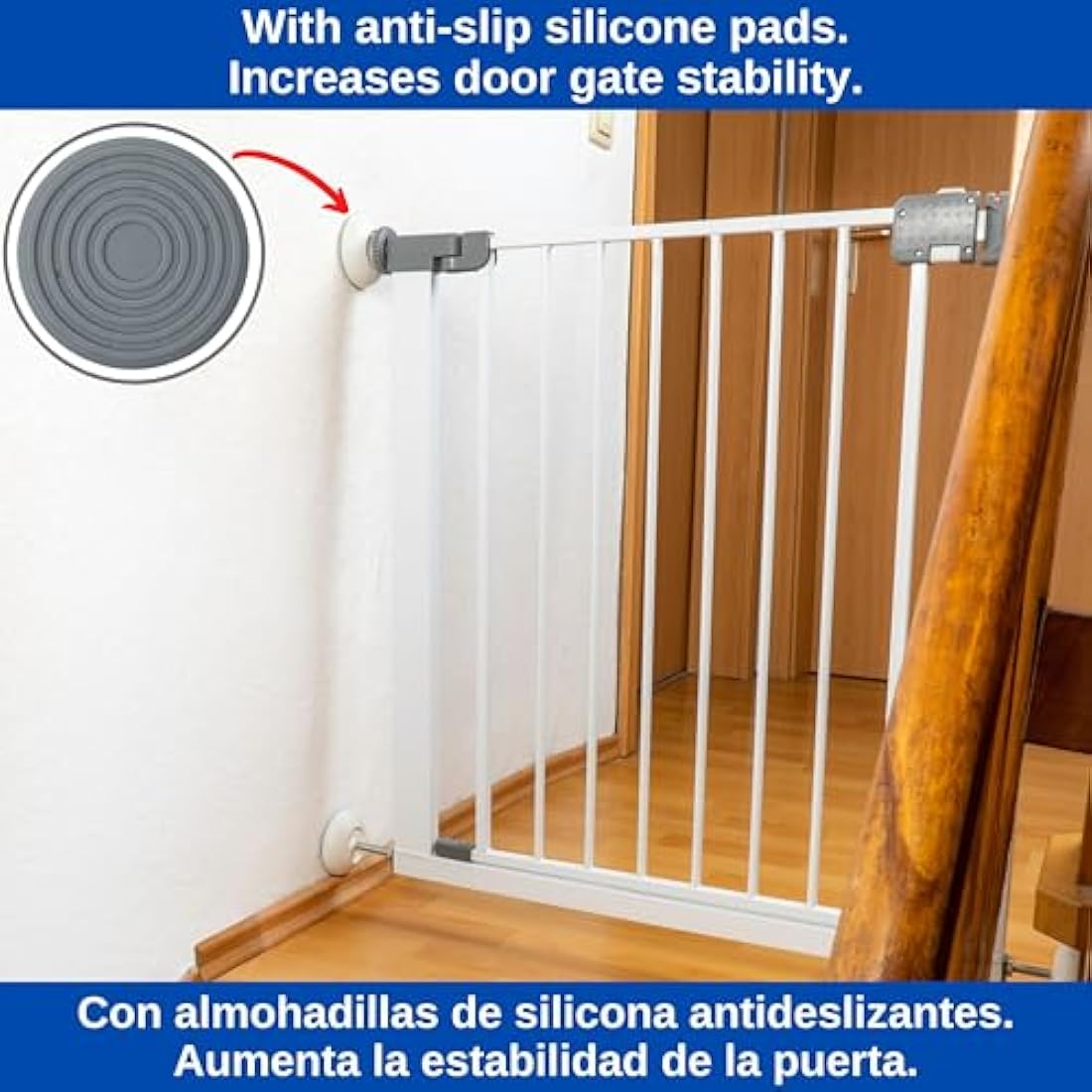 Stair Gate Wall Protector Pads, 4 pcs, White, for max. Ø 1.61" Pressure Screw Heads, Protect Walls and Doorways from Children and Pet Gates, Baby Gate Wall Protector, Children Anti Stain Guard Cups