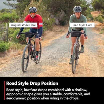 REDSHIFT Kitchen Sink Low Flare Handlebar with Loop for Road, Gravel, Touring, and Commuter Bikes, Aluminum Drop Bar, 31.8mm Clamp, with 20mm of Rise, 50cm Width