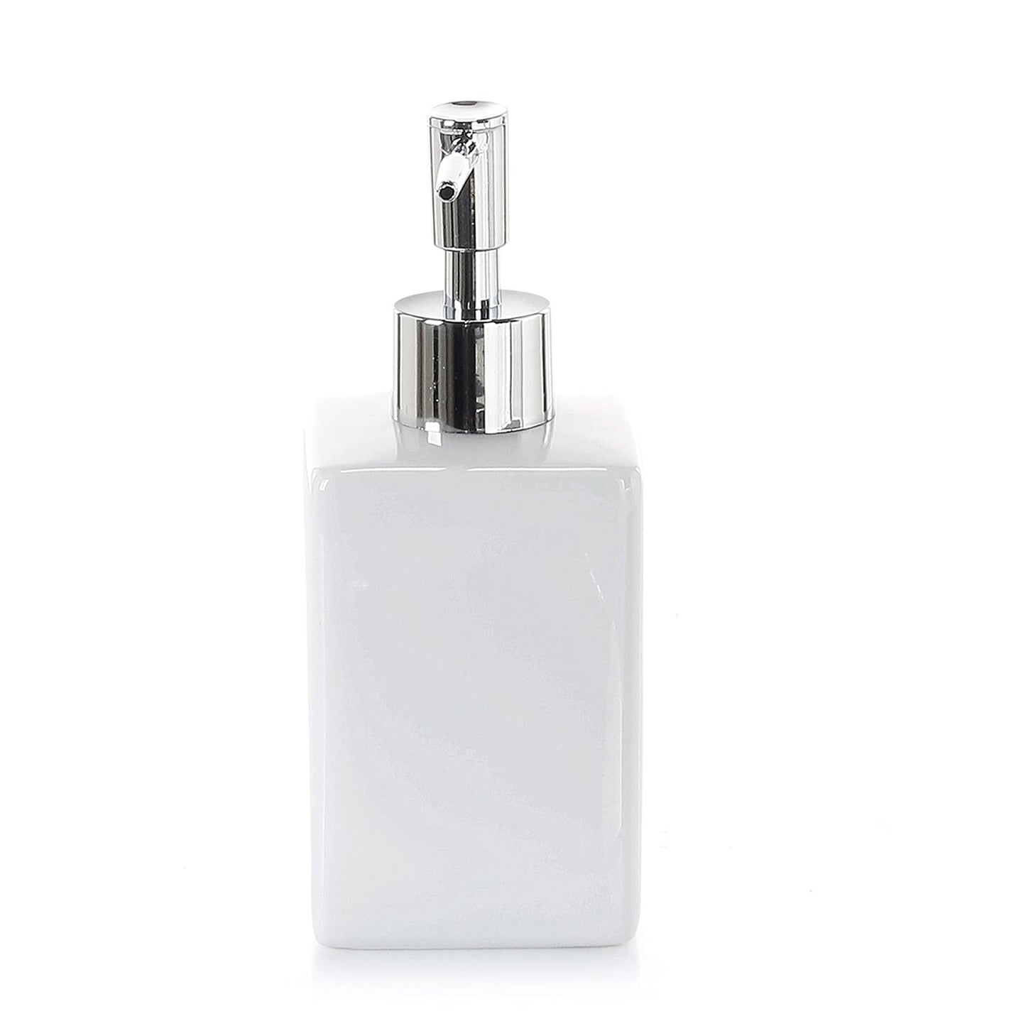 Gedy Queenstown Soap Dispenser, Dimensions and Weight: 16, 5 x 6.5 cm & 0.5 kg, Soap Dispenser in Eco Ceramic, White Finish, R&D Design