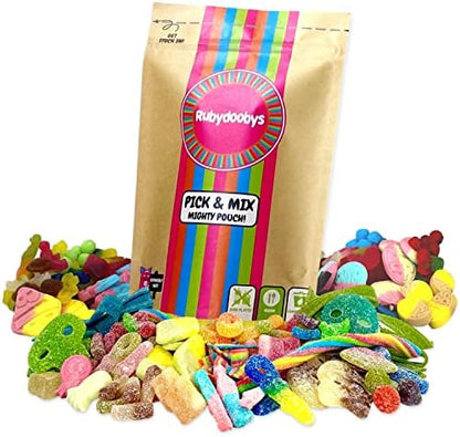 Rubydoobys Vegan Sweets Pouch - Huge Variety of Quality Vegan and Vegetarian Friendly Pick & Mix Sweets in Eco Packaging