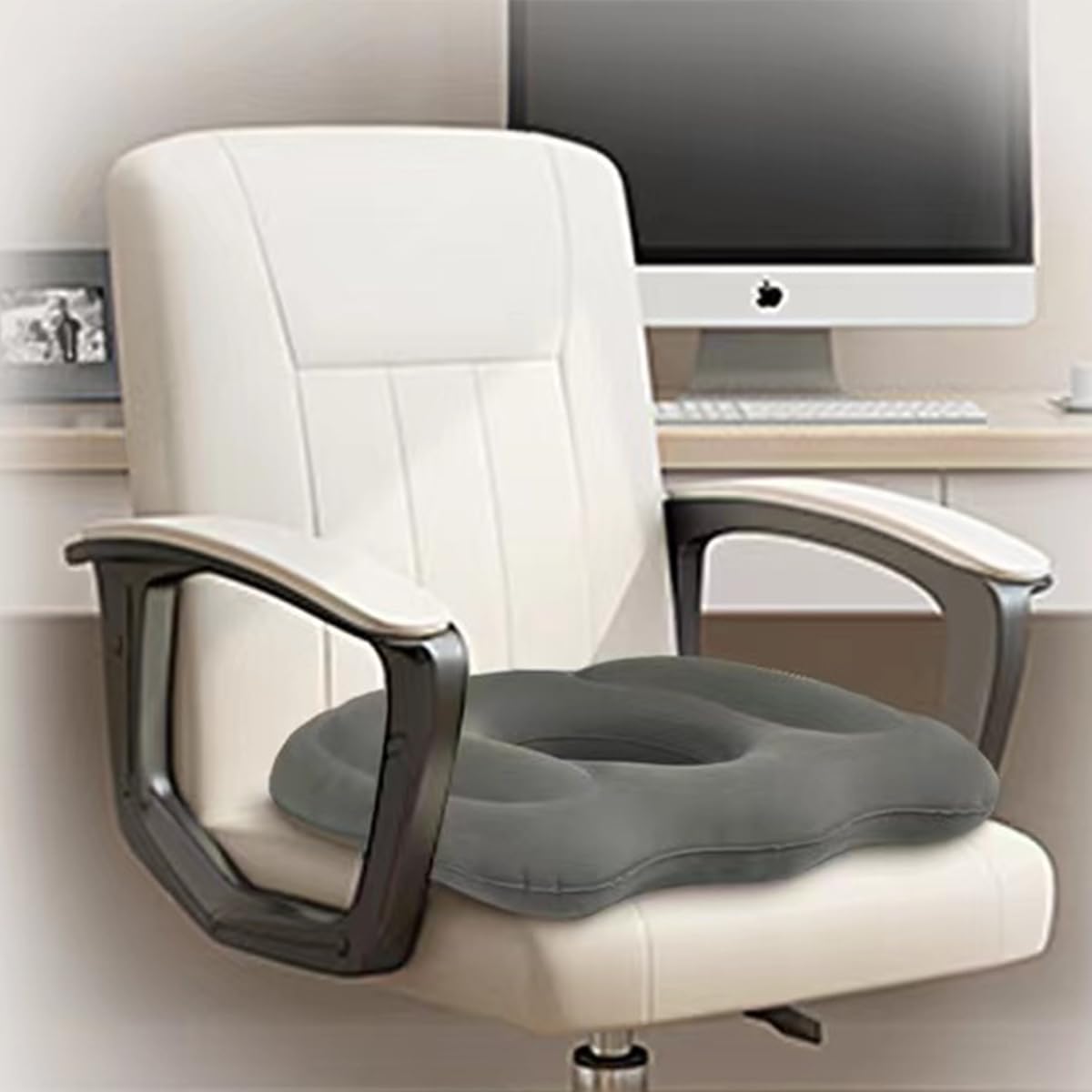 Sarini Inflatable Hemorrhoid Cushion - Ring Donut Cushion Inflatable Seat Cushion Pillow Excellent For Tailbone, Prostate, Sciatica, Bed Sores