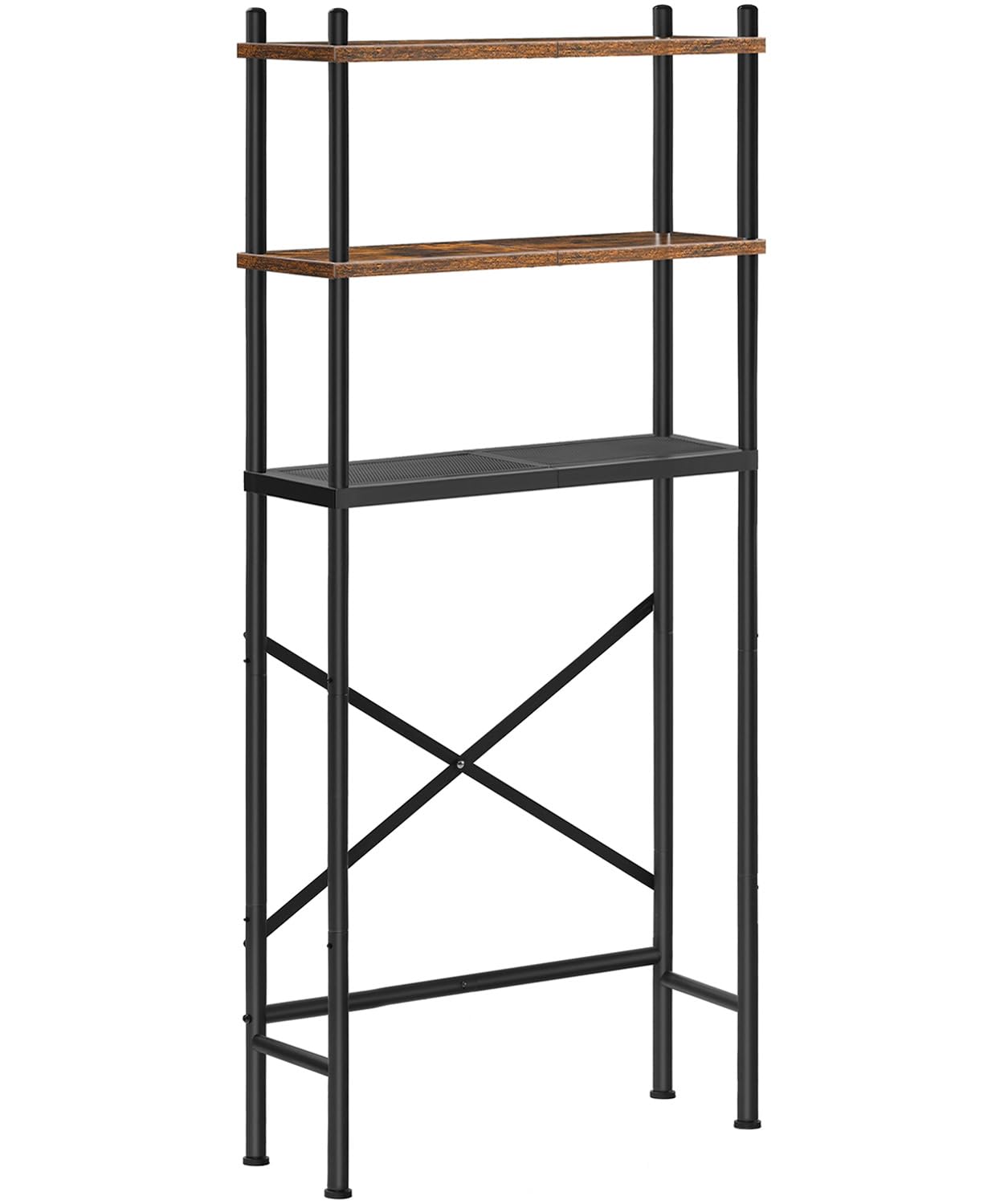 HOOBRO Over Toilet Storage Unit Bathroom Shelf, 3-Tier Bathroom Storage Unit, Freestanding Above Toilet Storage Rack with Adjustable Feet