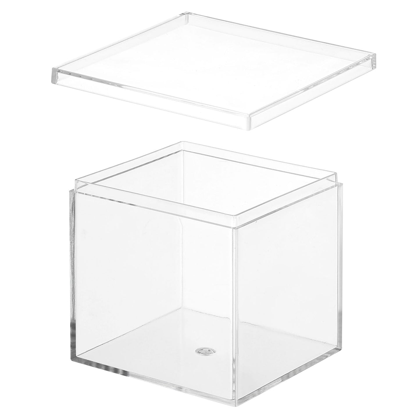 PATIKIL Acrylic Box with Lid 2.36" x 2.36" x 2.36", Clear Acrylic Display Boxes Plastic Square Cube Containers Storage Organizer for Candy Tiny