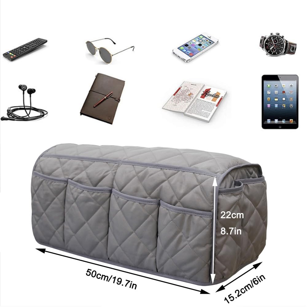 DZOZO Sofa Armrest Organizer Arm Rest Organiser Hanging Sofa Caddy Storage Bag TV Remote Control Holder Chair Tidy Couch Arm Rest Storage Bag Couch