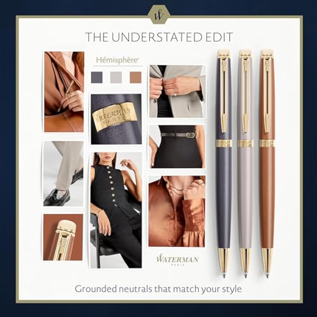 Waterman Hémisphère Rollerball Pen | Stone Grey (The Understated Edit Collection) | Fine Point with Black Ink | Gift Box