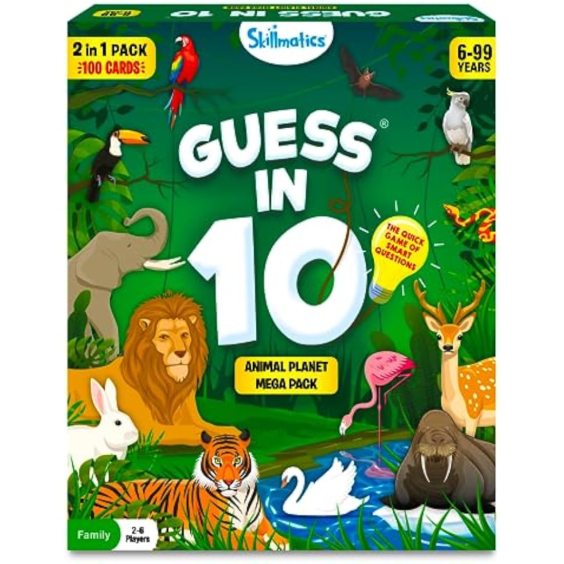 Skillmatics Guess in 10 Animals Megapack, Perfect for Boys, Girls, Kids, Teens, Adults Who Love Animal Card Games, Trivia, Travel Games, Gifts for Ages 6, 7, 8, 9, 10, and Up
