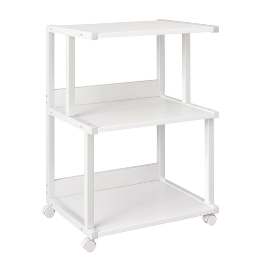 IBUYKE 3-Tier Printer Stand With Storage Shelf and Wheels - Rolling Cart for Home Office Organization, Heat Press, Microwave and Mini Fridge TPS001W