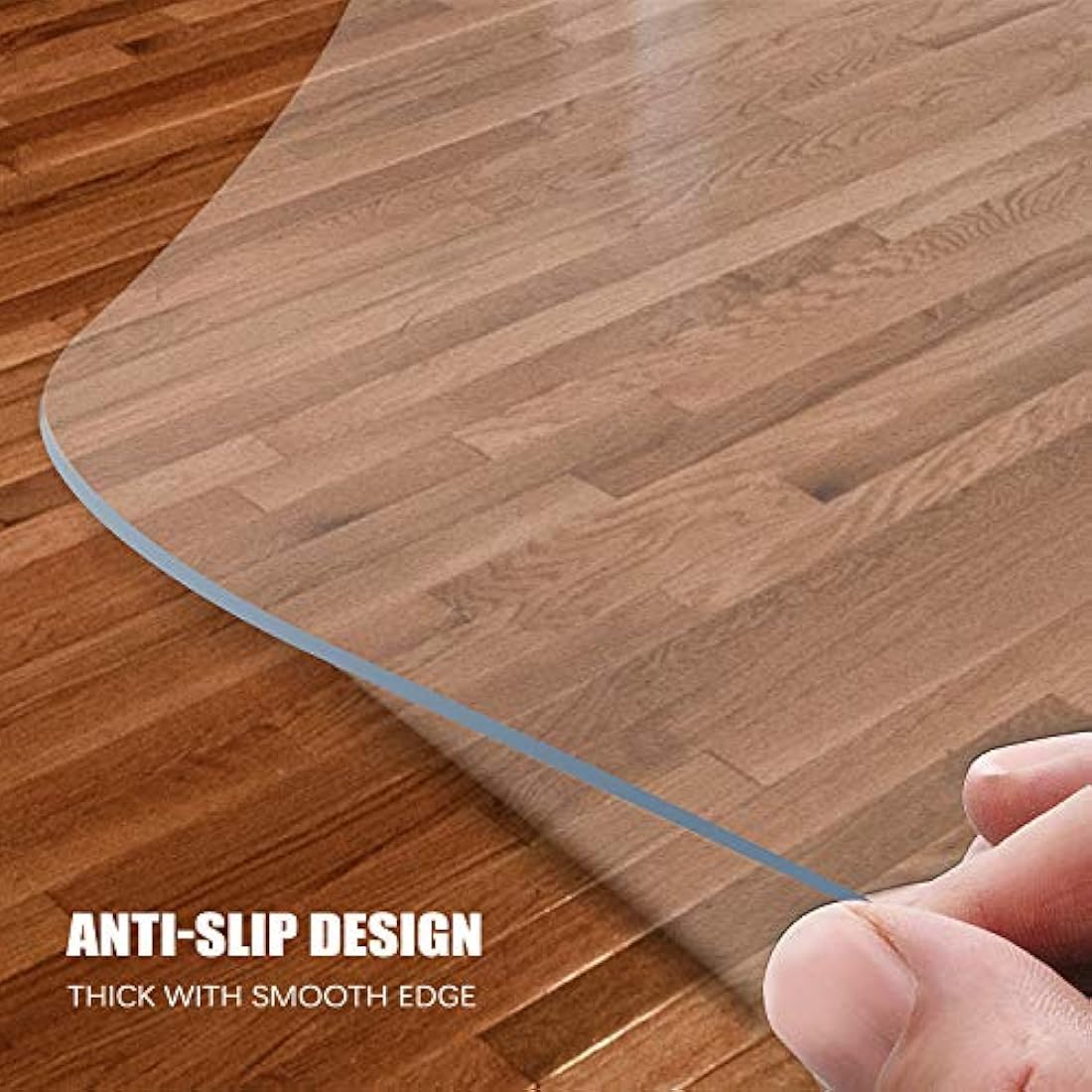 Kuyal Clear Chair mat for Hard Floors 112x147cm (44" X 58") Transparent Floor Mats Wood/Tile Protection Mat for Office & Home