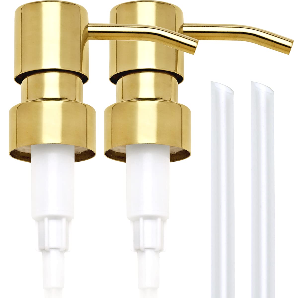 Gold Soap Dispenser Pump Replacement - 304 Stainless Steel Hand Liquid Soap and Lotion Dispenser Pumps Replacement for Regular Mouth Bottles