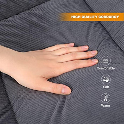 REDCAMP XL Mattress for Camp Bed, Soft Comfortable Cotton Thick Camping Mattress Single Sleeping Mattress Pad (Dark Grey)