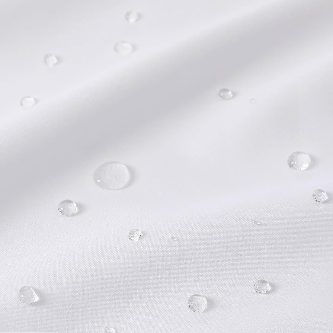 HOMTRYLIC White Shower Curtain W180 x L200cm Plain Fabric Shower Curtain for Bathroom Water Repellent Long Bath Shower Curtain Set with 12 Hooks