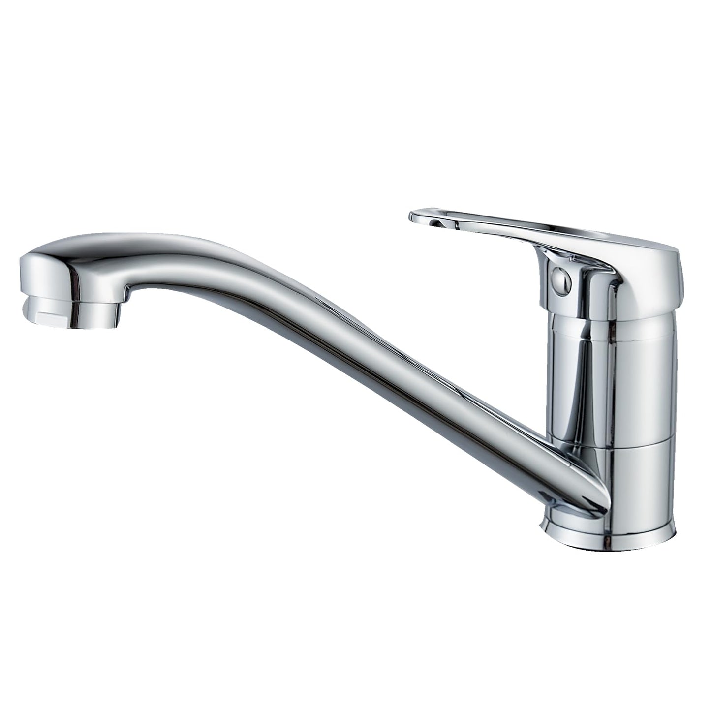 BELZ Kitchen Mixer Tap - Single Lever Monobloc Sink Faucet, Solid Brass Body with Chrome Finish, 360? Long Swivel Spout for Caravan/RV, Home Kitchen,