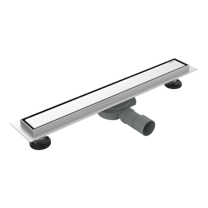 Ibergrif M42001-70 Linear Shower Drain 700mm, 2 in1 Double-sided Tile Insert Stainless Steel Invisible Bathroom Floor Drain Set with Odor Stop and