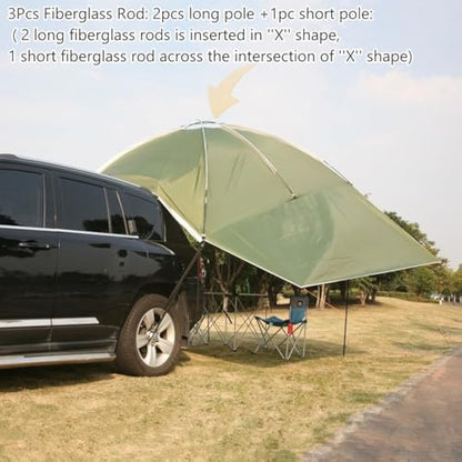 Outdoor Camping Car Tailgate Canopy Shade Tent car gazebo tent Large Car Rear Tent SUV Awning for Sun Shelter