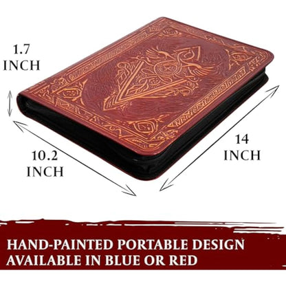 Trading Card Binder - 9 Pocket Album w Zipper - 360 Side Loading Folder for TCG - 3D PU Leather - For MTG, Disney Lorcana Trading Card Game, Magic The Gathering, Pokemon - Book Accessories Gift (Red)