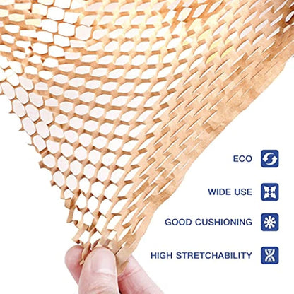 Packing Paper Cushioning Wrap SZSYumUnion Honeycomb Wrap Paper Roll Perforated-Packing 1200 Inch x 12 Inch Packaging Wrap for Moving House Shipping Breakables(Bubble Wrap Alternative)
