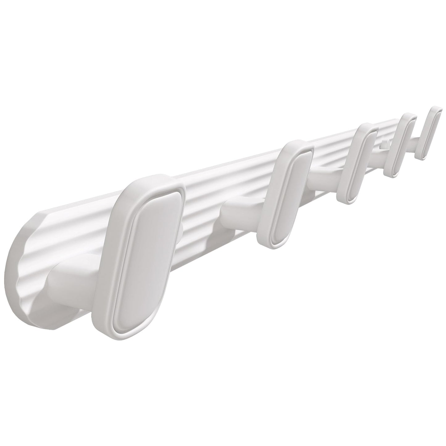 dancrul Coat Rack Wall Mount White, 5 Hooks Rack Metal Coat Hanger Wall for Hanging Hat Purse and Robes, Towel Hook for Bathrooms and Entryway