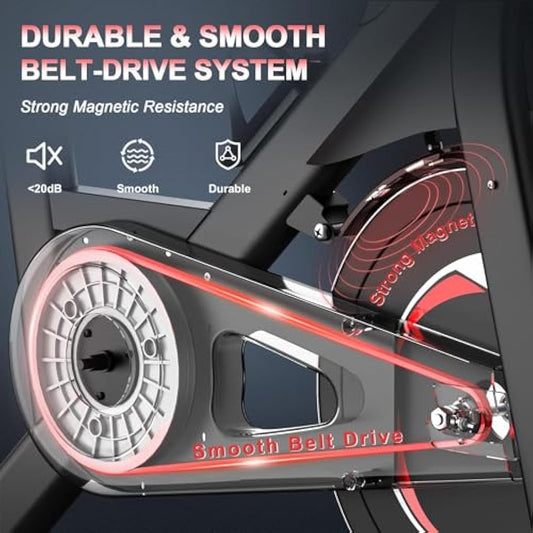 Dripex Exercise Bike for Home Use ,Super Quiet Magnetic Resistance Indoor Cycling Stationary Bike With LCD Momitor & Tablet Holder, Gym Bike for Home Training Cardio,150kg Capacity