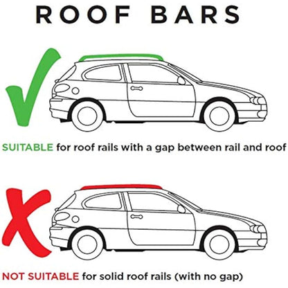 Summit SUM-001 Roof Bar to Fit Cars with Running Rails, Black Steel