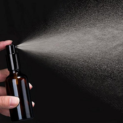 Yizhao 100ml Green Glass Spray Bottle for Essential Oils, Small Empty Fine Mist Spray Bottle, for Cleaning, Aromatherapy, Cosmetic Sprays, Hair –9 Pcs