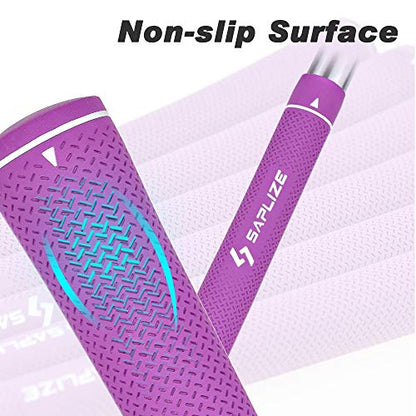 SAPLIZE Golf Grips, 13 Set with Complete Regripping kit, Standard Size, Rubber Golf Club Grip, Purple