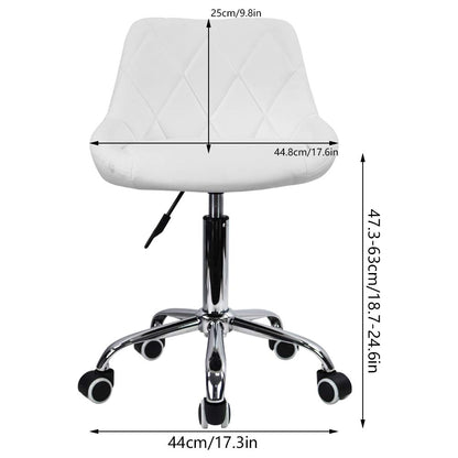 KKTONER Office Computer Desk Chair Mid Back PU Leather Height Adjustable Swivel Modern Task Chair Home Vanity Chair Drafting Work SPA Salon Stools