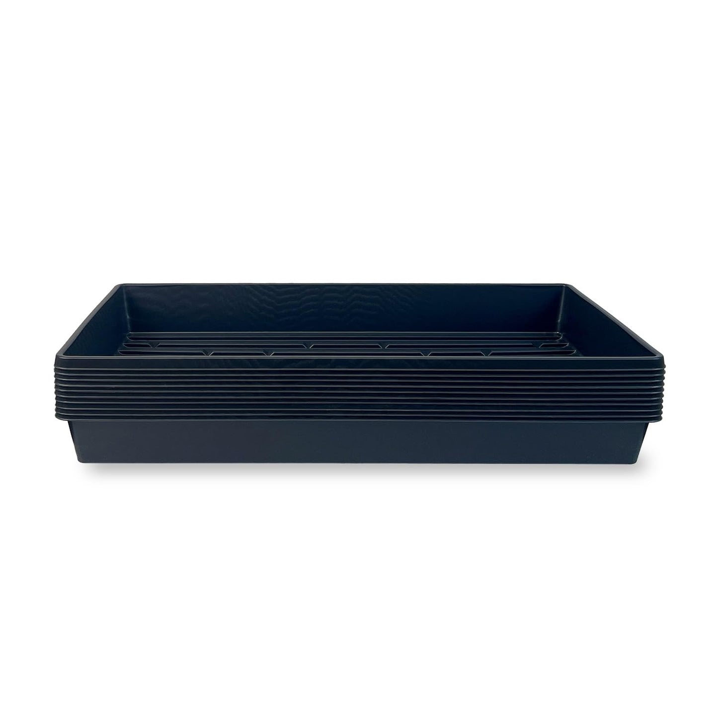10 Plant Growing Trays (No Drain Holes) - 20" x 10" - Perfect Garden Seed Starter Grow Trays: for Seedlings, Indoor Gardening, Growing Microgreens,