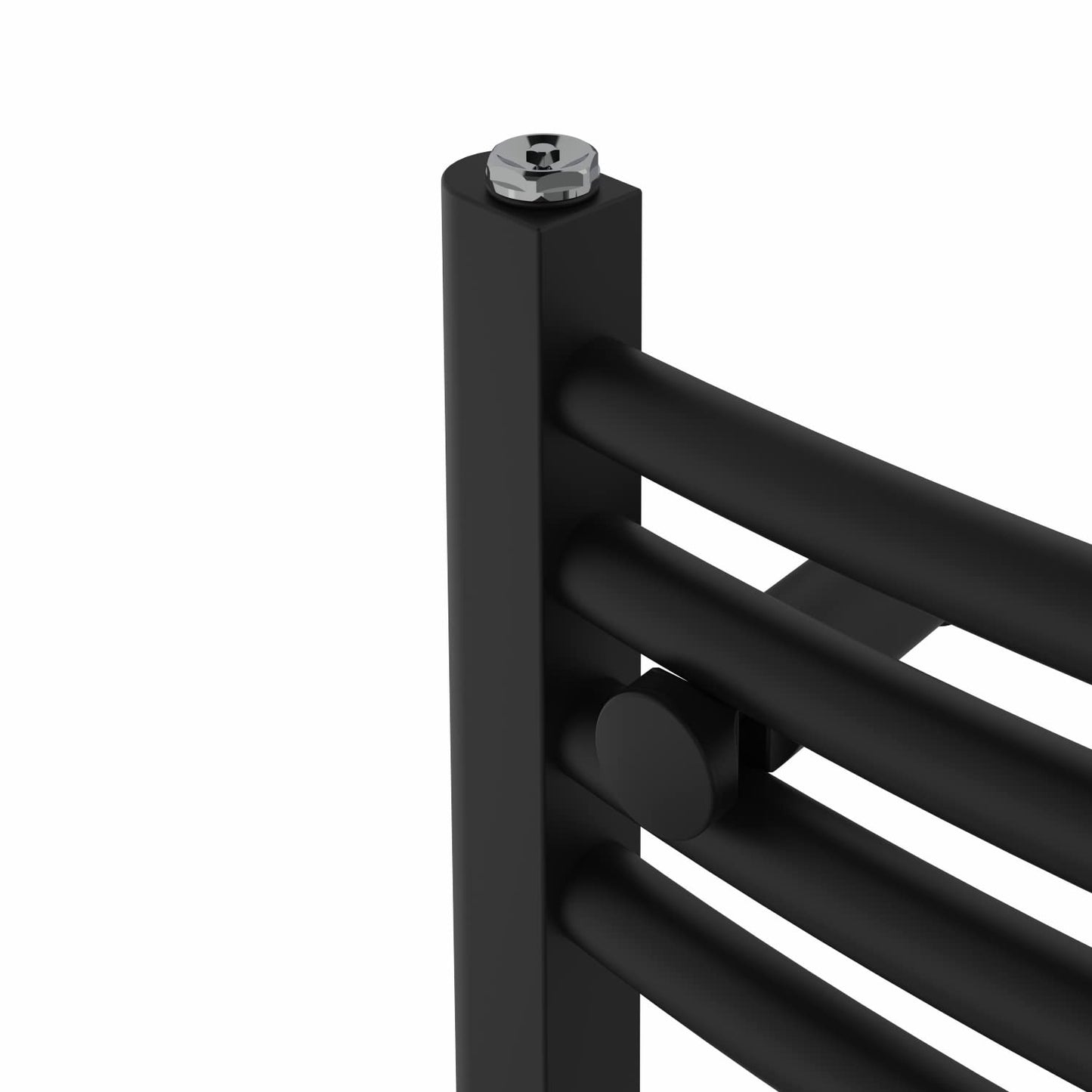 NRG Black Heated Towel Rail Curved Designer Bathroom Radiator - 1600×600mm