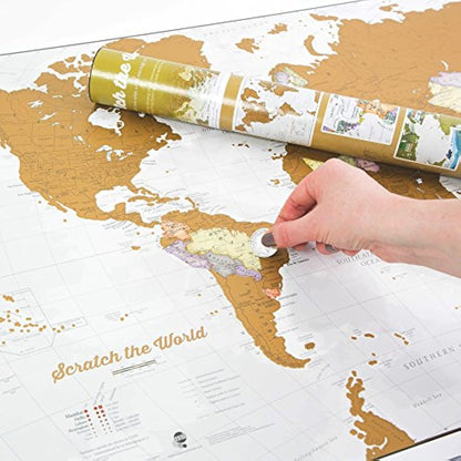 Scratch The World® Travel Map - Scratch Off World Map Poster with Gift Tube - X-Large - 84 x 59 cm - Maps International - 50 Years + of Map Making