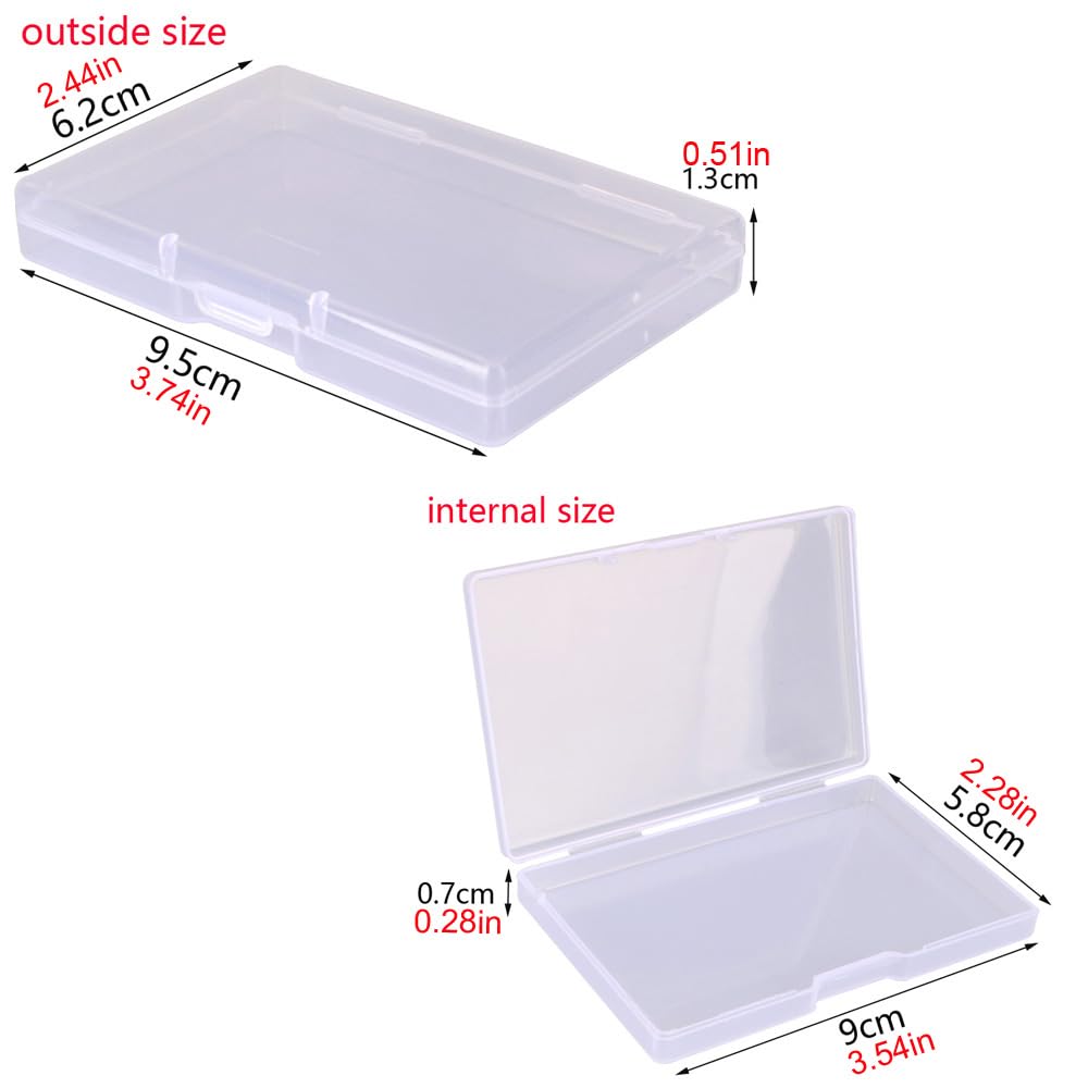 Gebildet 8 Pieces Mixed Sizes Rectangular Empty Mini Clear Plastic Organizer Storage Box Containers for Small Items and Other Craft Projects
