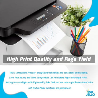 InkJello Compatible Toner Cartridge Replacement for HP LaserJet Pro 200 Color M251n M251nw MFP M276n MFP M276nw (BK/C/Y/M, 4-Pack)