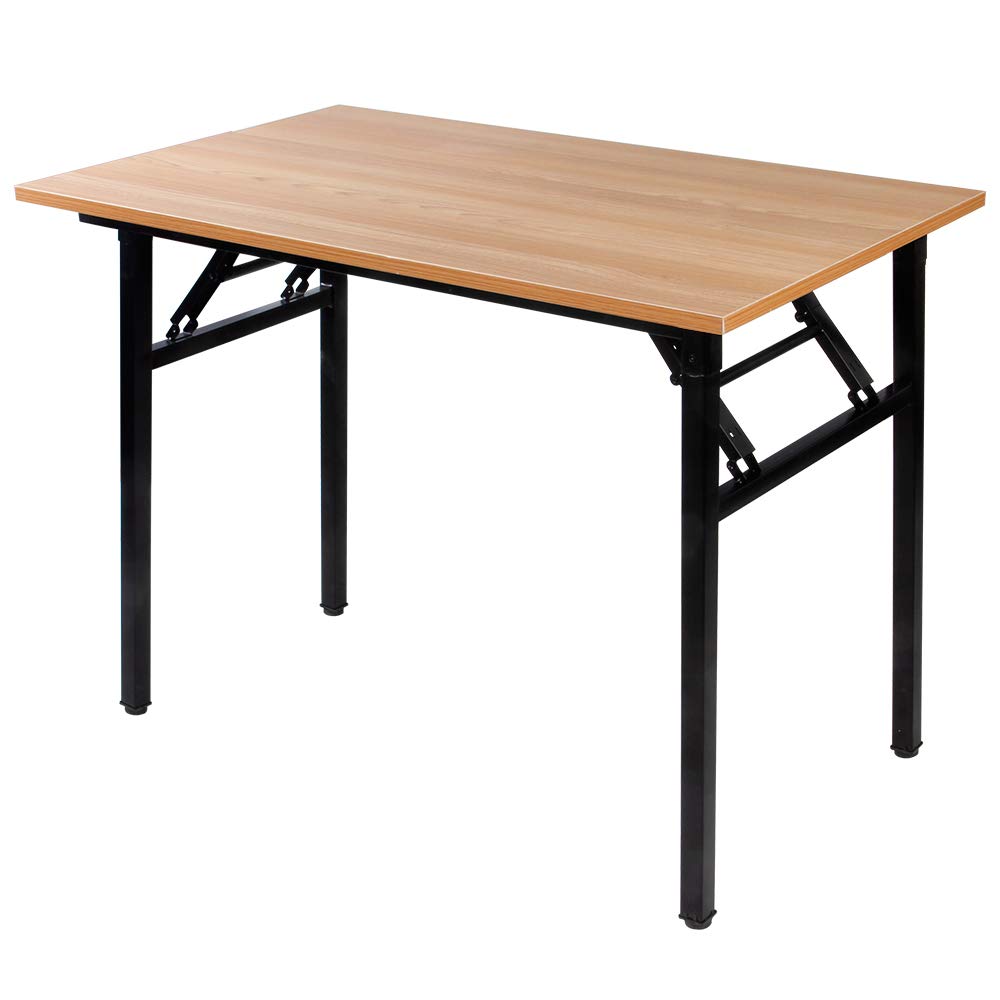 sogesfurniture Folding Table Office Study Writing Desk Computer PC Laptop Table Workstation Dining Gaming Table, No Install Needed, 100x60x75cm