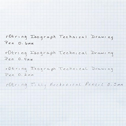 rOtring Isograph Fineliner Pen & Pencil College Set | 3 Technical Pens (0.20mm, 0.40mm, 0.60mm) and Mechanical Pencil (0.5mm) + Accessories