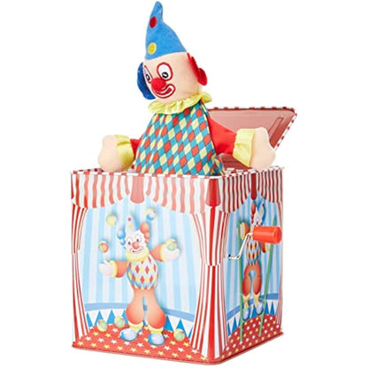 Tobar Clown Jack in the Box Traditional Tin Toy, Assorted Colour
