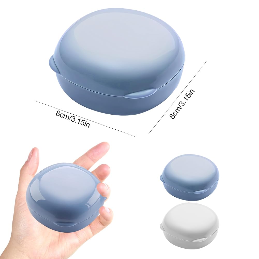 EQLEF Travel Soap Box 2 pcs,Portable Square Travel Soap Dish with Lid Leak proof Soap Travel Case Soap Storage Case for Travel Hiking Bathroom Gym